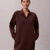 Glattes Mini-Polo-Sweatshirt-Kleid Glattes Mini-Polo-Sweatshirt-Kleid