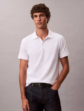 Glattes Monogram-Poloshirt aus Baumwollmischung