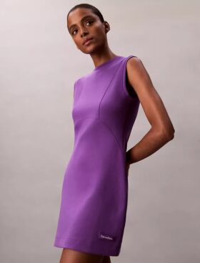 Glattes, ärmelloses Mini-Kleid