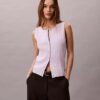 Glattes Tanktop aus Baumwollripp mit Knopfleiste Glattes Tanktop aus Baumwollripp mit Knopfleiste