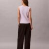 Glattes Tanktop aus Baumwollripp mit Knopfleiste Glattes Tanktop aus Baumwollripp mit Knopfleiste