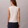 Glattes Tanktop aus Baumwollripp mit Knopfleiste Glattes Tanktop aus Baumwollripp mit Knopfleiste