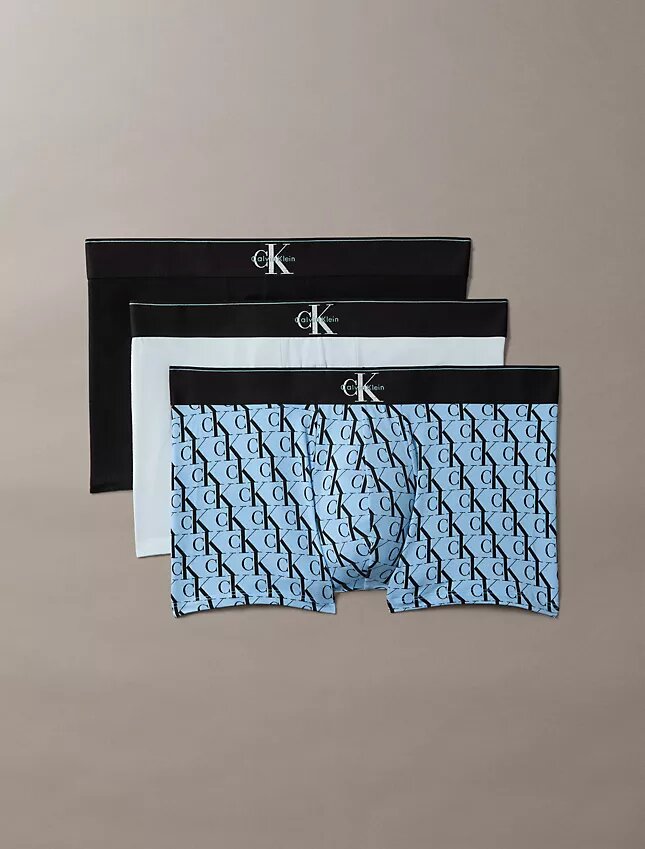 Grafik-Monogram-Trunk aus Cotton Stretch im 3er-Pack Grafik-Monogram-Trunk aus Cotton Stretch im 3er-Pack