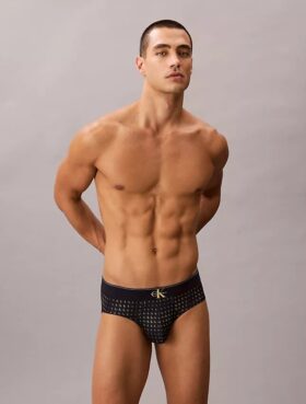 Grafischer Monogram-Stretch-Hüftslip aus Microfiber