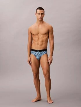 Grafischer Monogram-Stretch-Hüftslip aus Microfiber