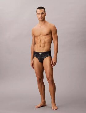 Grafischer Monogram-Stretch-Hüftslip aus Microfiber