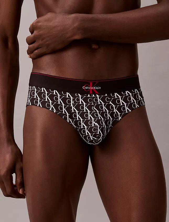 Grafischer Monogram-Stretch-Hüftslip aus Microfiber Grafischer Monogram-Stretch-Hüftslip aus Microfiber