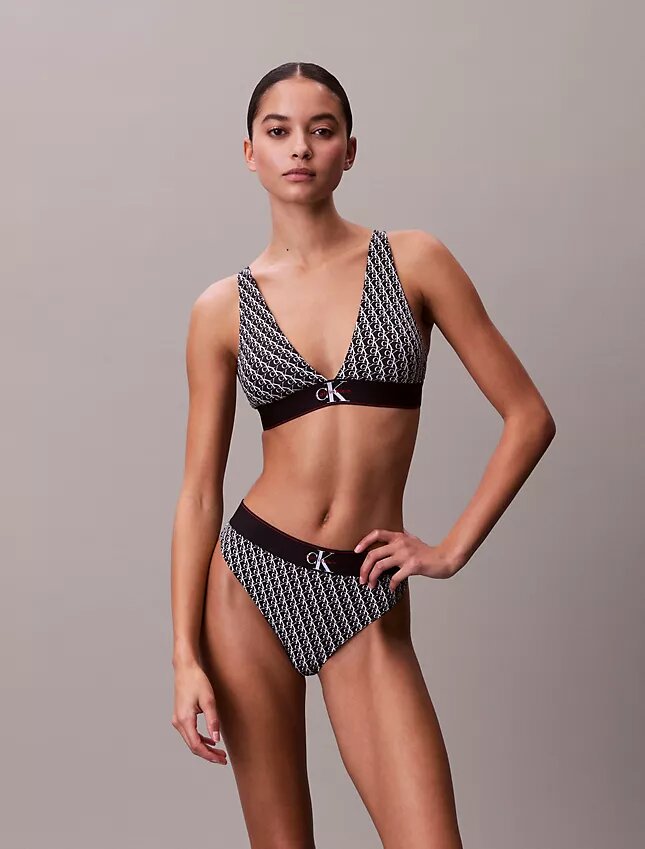 Grafisches Monogram, Microfiber-Stretch, leicht gefüttert, Triangel-Bralette Grafisches Monogram, Microfiber-Stretch, leicht gefüttert, Triangel-Bralette