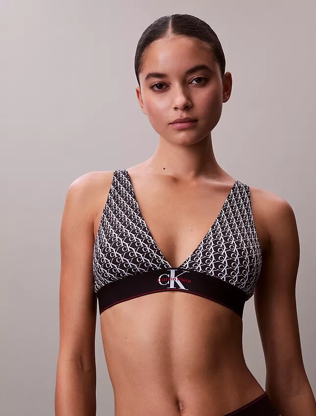 Grafisches Monogram, Microfiber-Stretch, leicht gefüttert, Triangel-Bralette Grafisches Monogram, Microfiber-Stretch, leicht gefüttert, Triangel-Bralette