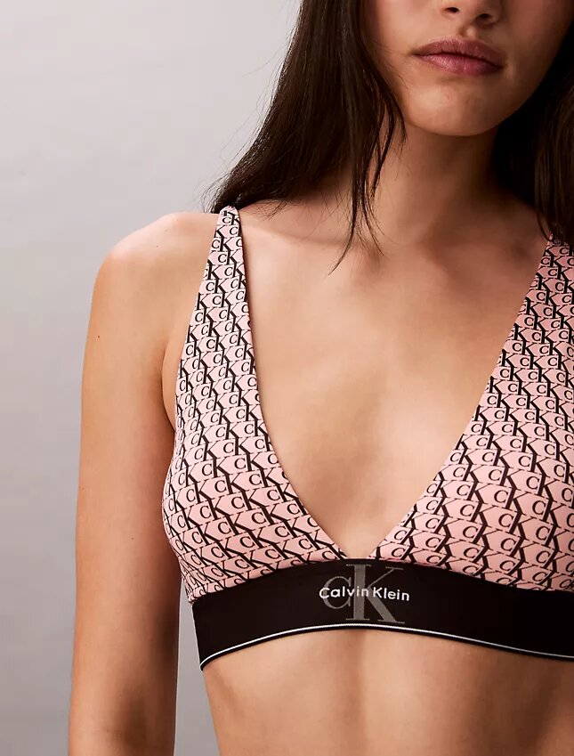 Grafisches Monogram, Microfiber-Stretch, leicht gefüttert, Triangel-Bralette Grafisches Monogram, Microfiber-Stretch, leicht gefüttert, Triangel-Bralette