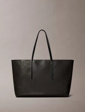 Große Tasche mit durchgehendem Emblem-Logo und Beutel