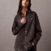 Hemd mit Denim-Print und Knopfleiste