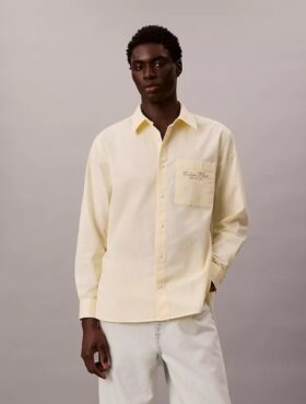 Hemd mit Logo-Grafik aus gewaschenem Oxford-Stoff mit Button-Down-Kragen