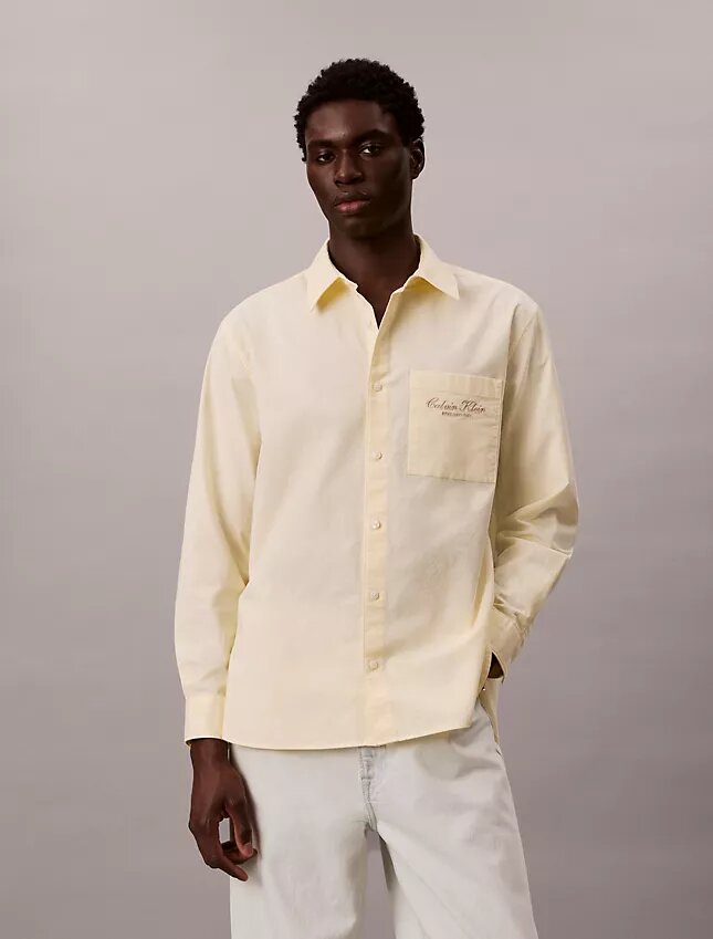 Hemd mit Logo-Grafik aus gewaschenem Oxford-Stoff mit Button-Down-Kragen Hemd mit Logo-Grafik aus gewaschenem Oxford-Stoff mit Button-Down-Kragen