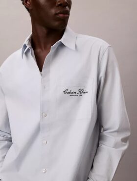 Hemd mit Logo-Grafik aus gewaschenem Oxford-Stoff mit Button-Down-Kragen