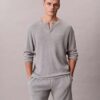 Henley-Schlafshirt aus Waffelpiqué Henley-Schlafshirt aus Waffelpiqué
