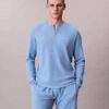 Henley-Schlafshirt aus Waffelpiqué Henley-Schlafshirt aus Waffelpiqué