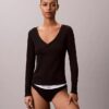 Henley-T-Shirt aus Cotton Stretch-Rippstrick
