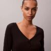 Henley-T-Shirt aus Cotton Stretch-Rippstrick