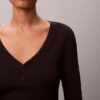 Henley-T-Shirt aus Cotton Stretch-Rippstrick