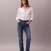 High-Waist-Jeans mit geradem Bein High-Waist-Jeans mit geradem Bein