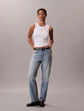 High-Waist-Jeans mit geradem Bein High-Waist-Jeans mit geradem Bein