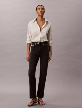 High-Waist-Jeans mit geradem Bein High-Waist-Jeans mit geradem Bein
