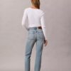 High-Waist-Jeans mit geradem Bein