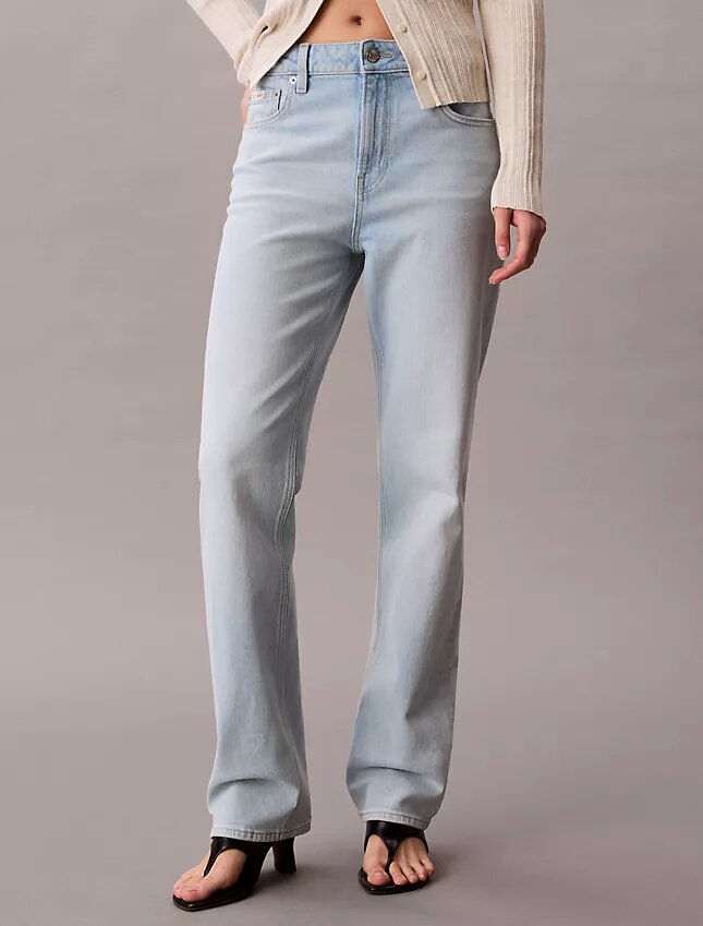 High-Waist-Jeans mit geradem Bein High-Waist-Jeans mit geradem Bein