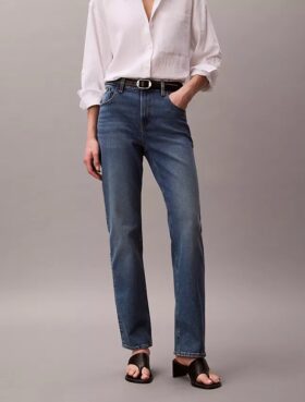High-Waist-Jeans mit geradem Bein High-Waist-Jeans mit geradem Bein