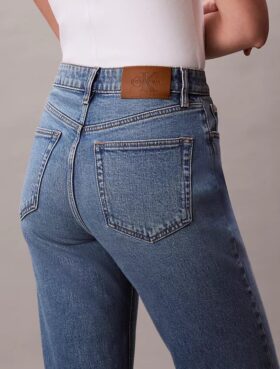 High-Waist-Jeans mit geradem Bein