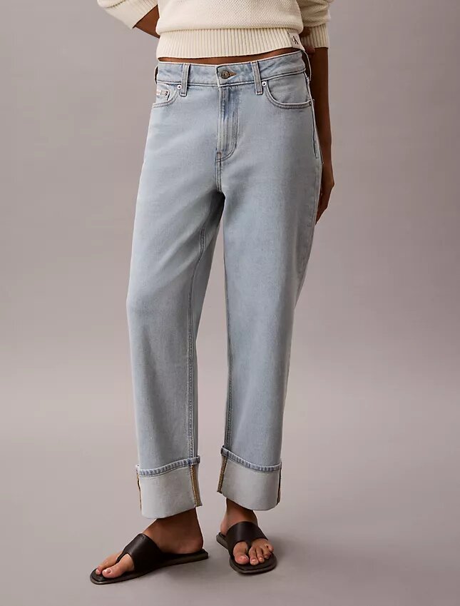 High-Waist-Jeans mit geradem Bein High-Waist-Jeans mit geradem Bein