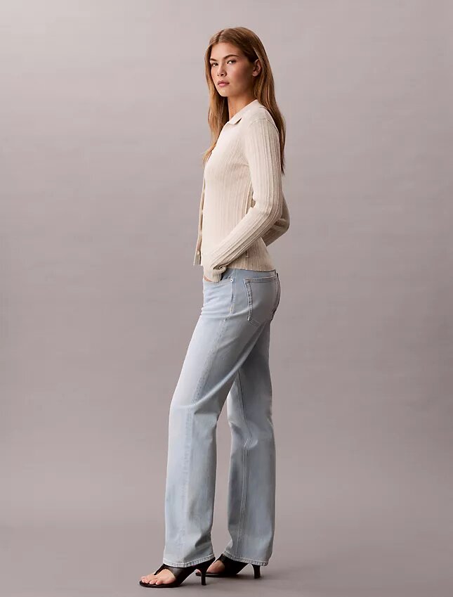 High-Waist-Jeans mit geradem Bein High-Waist-Jeans mit geradem Bein