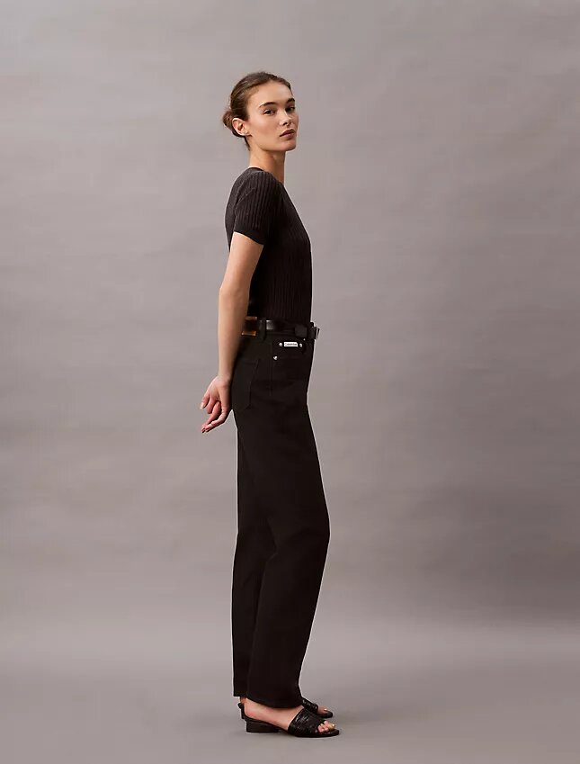 High-Waist-Jeans mit geradem Bein High-Waist-Jeans mit geradem Bein