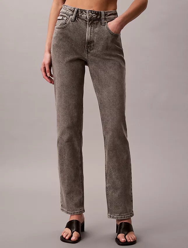 High-Waist-Jeans mit geradem Bein High-Waist-Jeans mit geradem Bein