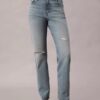 High-Waist-Jeans mit geradem Bein