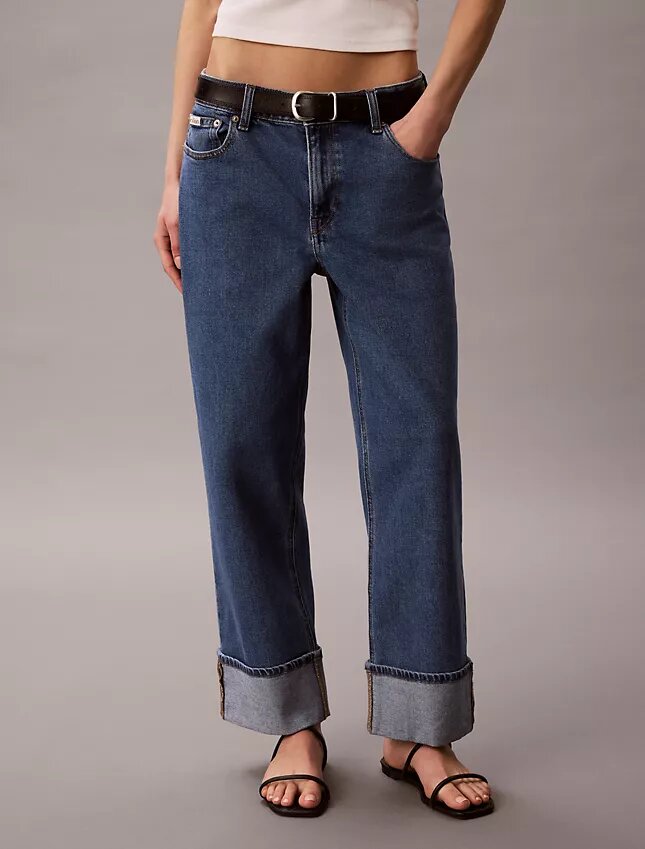 High-Waist-Jeans mit geradem Bein High-Waist-Jeans mit geradem Bein