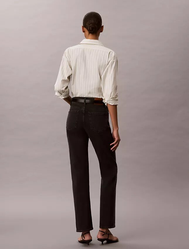 High-Waist-Jeans mit geradem Bein High-Waist-Jeans mit geradem Bein