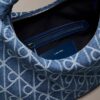 Hobo-Tasche aus Denim mit durchgängigem Emblem-Logo Hobo-Tasche aus Denim mit durchgängigem Emblem-Logo