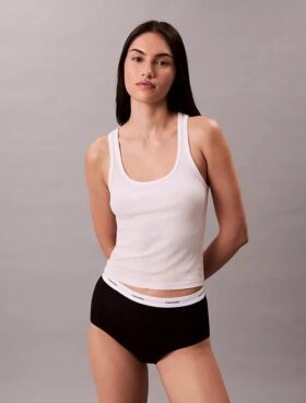Hoch geschnittener Slip aus Cotton Stretch-Rippstoff