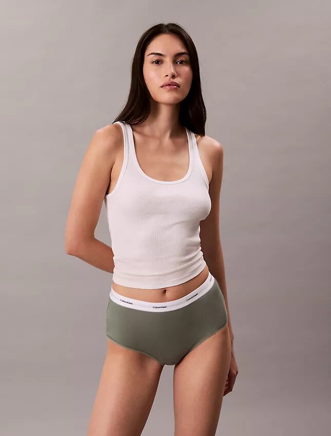 Hoch geschnittener Slip aus Cotton Stretch-Rippstoff Hoch geschnittener Slip aus Cotton Stretch-Rippstoff
