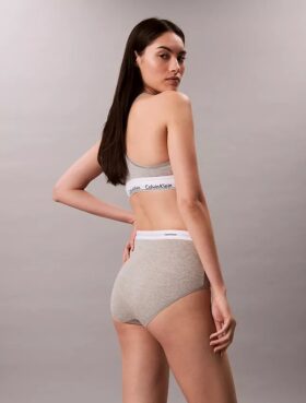 Hoch geschnittener Slip aus Cotton Stretch-Rippstoff