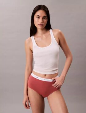 Hoch geschnittener Slip aus Cotton Stretch-Rippstoff