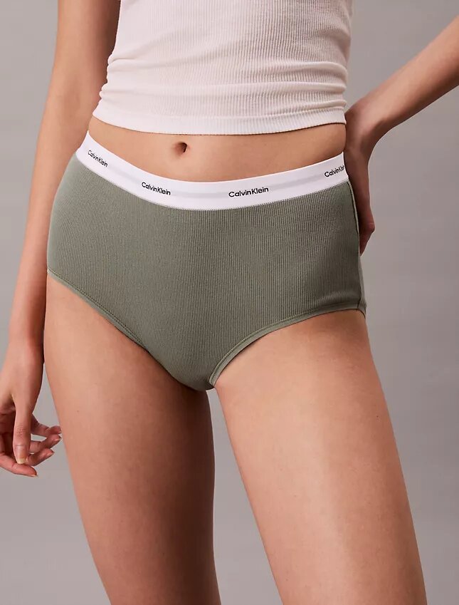 Hoch geschnittener Slip aus Cotton Stretch-Rippstoff Hoch geschnittener Slip aus Cotton Stretch-Rippstoff