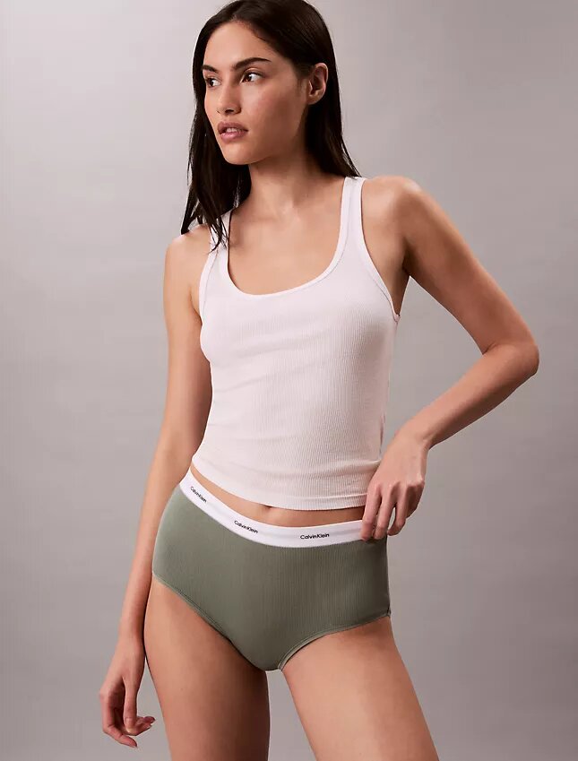 Hoch geschnittener Slip aus Cotton Stretch-Rippstoff Hoch geschnittener Slip aus Cotton Stretch-Rippstoff