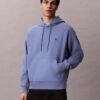 Hochwertiger, lockerer Monogram-Fleece-Hoodie aus Frottee Hochwertiger, lockerer Monogram-Fleece-Hoodie aus Frottee