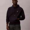 Hochwertiger, lockerer Monogram-Fleece-Hoodie aus Frottee