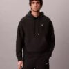 Hochwertiger, lockerer Monogram-Fleece-Hoodie aus Frottee