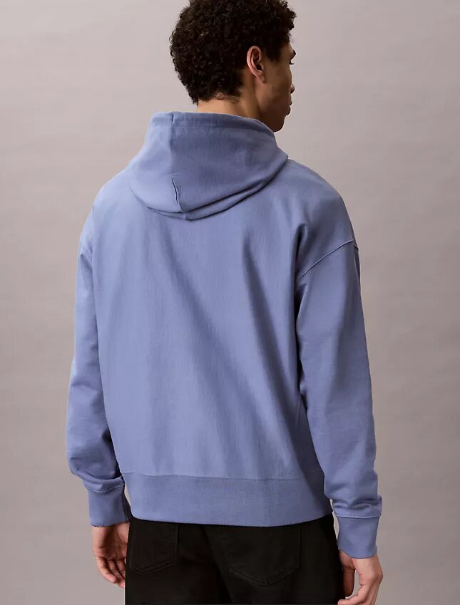 Hochwertiger, lockerer Monogram-Fleece-Hoodie aus Frottee Hochwertiger, lockerer Monogram-Fleece-Hoodie aus Frottee