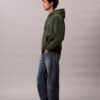 Hochwertiger, lockerer Monogram-Fleece-Hoodie aus Frottee